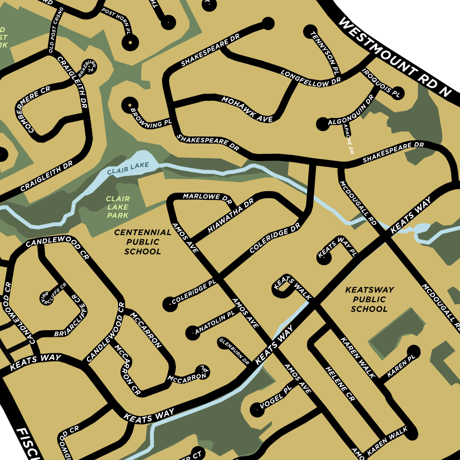 Beechwood Neighbourhood Map Print