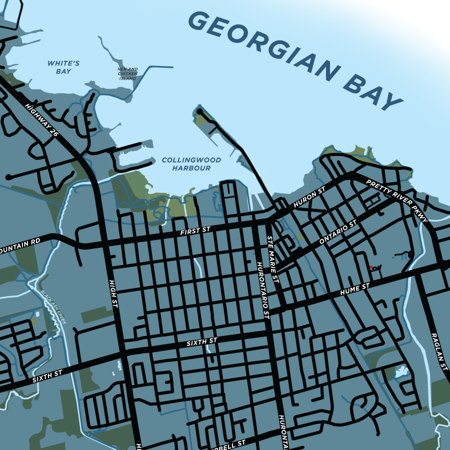 Collingwood Map Print (Full Town)