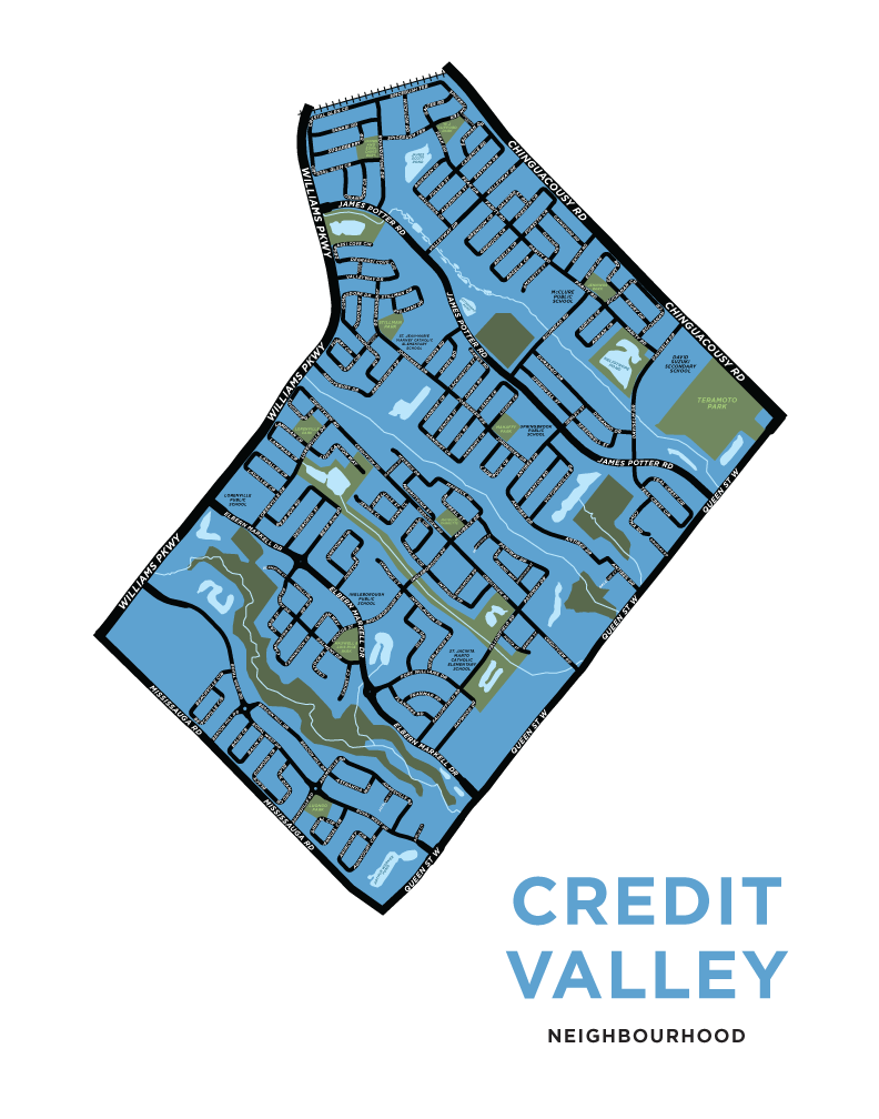 Credit Valley Neighbourhood Map Print