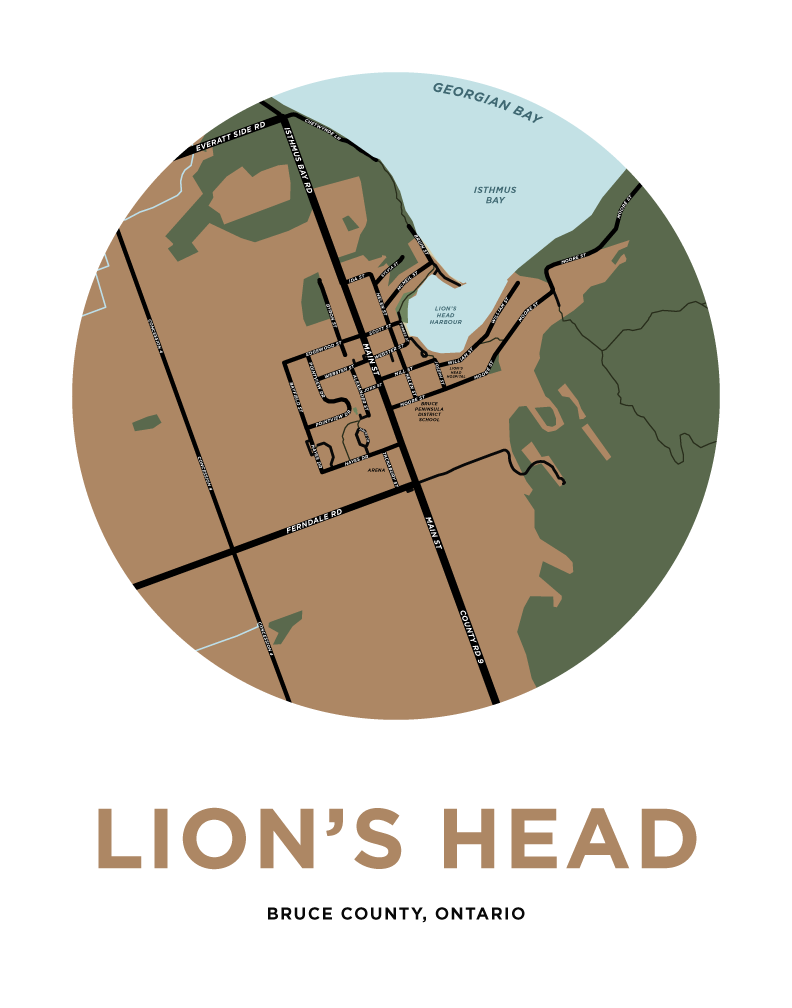 Lion's Head Map Print