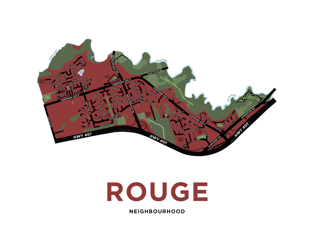 Rouge Neighbourhood Map Print