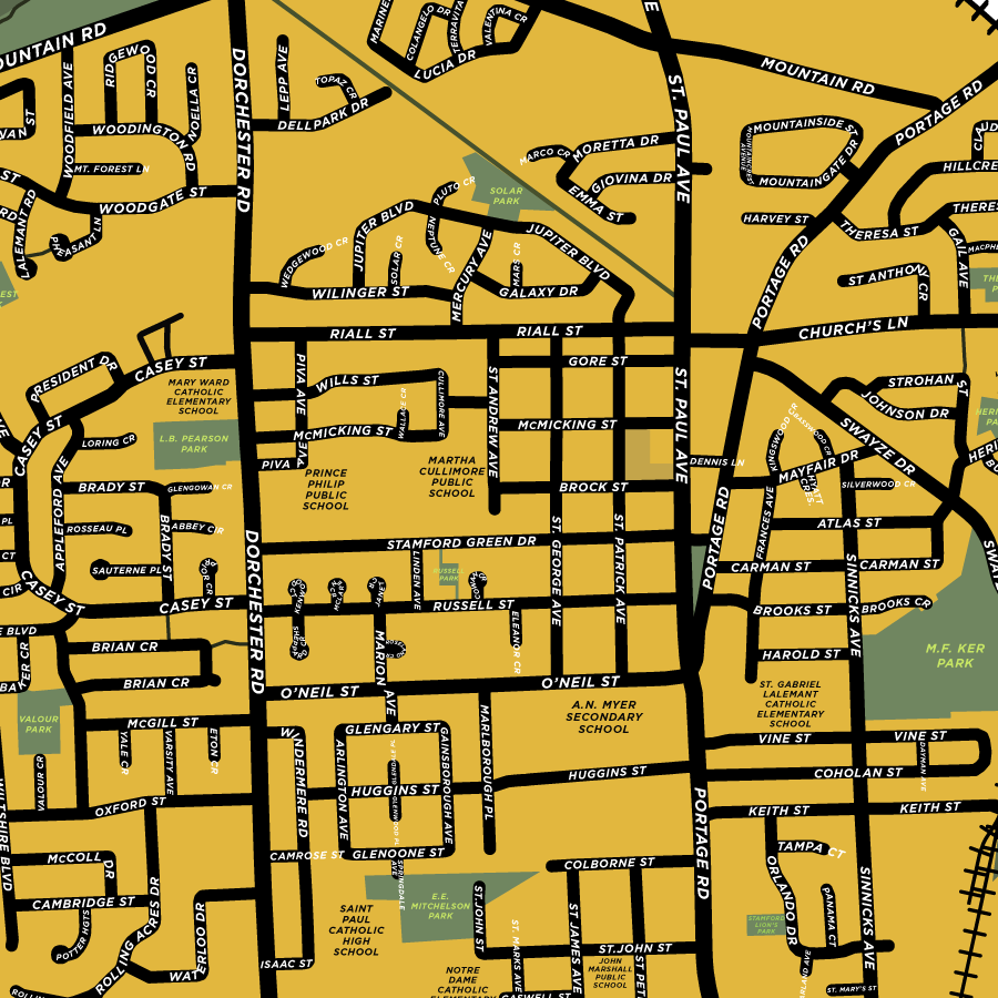 Stamford Neighbourhood Map Print