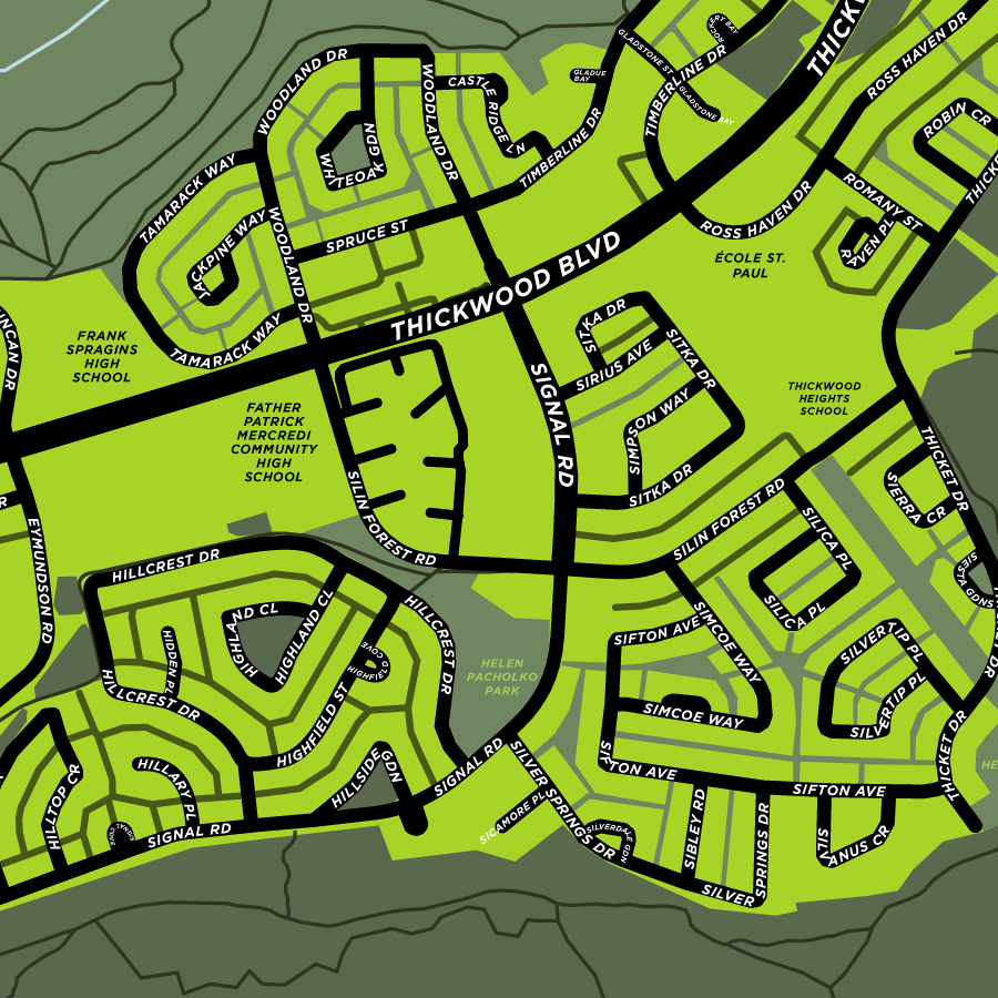 Thickwood Neighbourhood Map Print