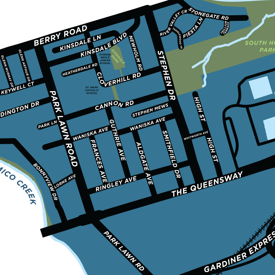 Humber Bay Neighbourhood Map Print