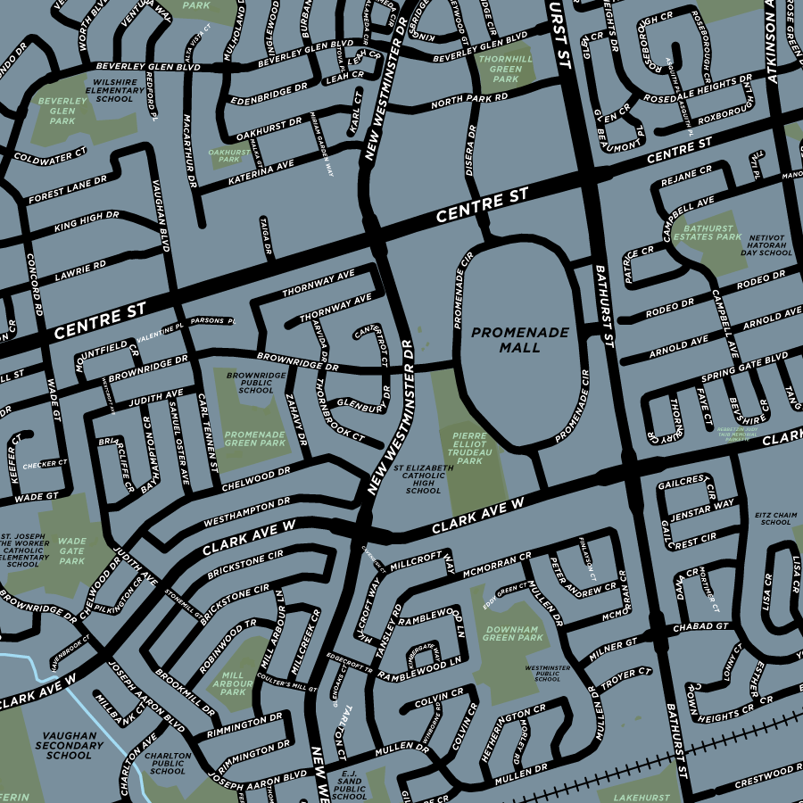 Thornhill Map Print (Vaughan Side)