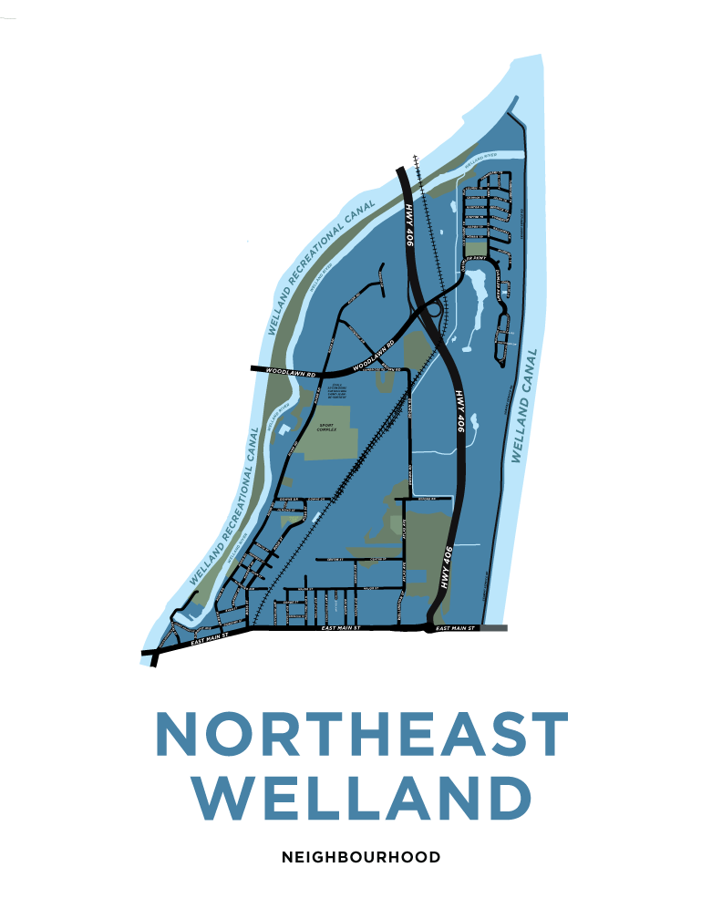 Northeast Welland Neighbourhood Map Print