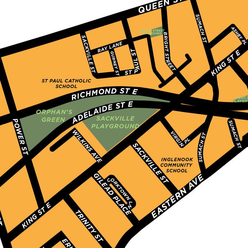 Corktown Neighbourhood Map Print (Toronto)