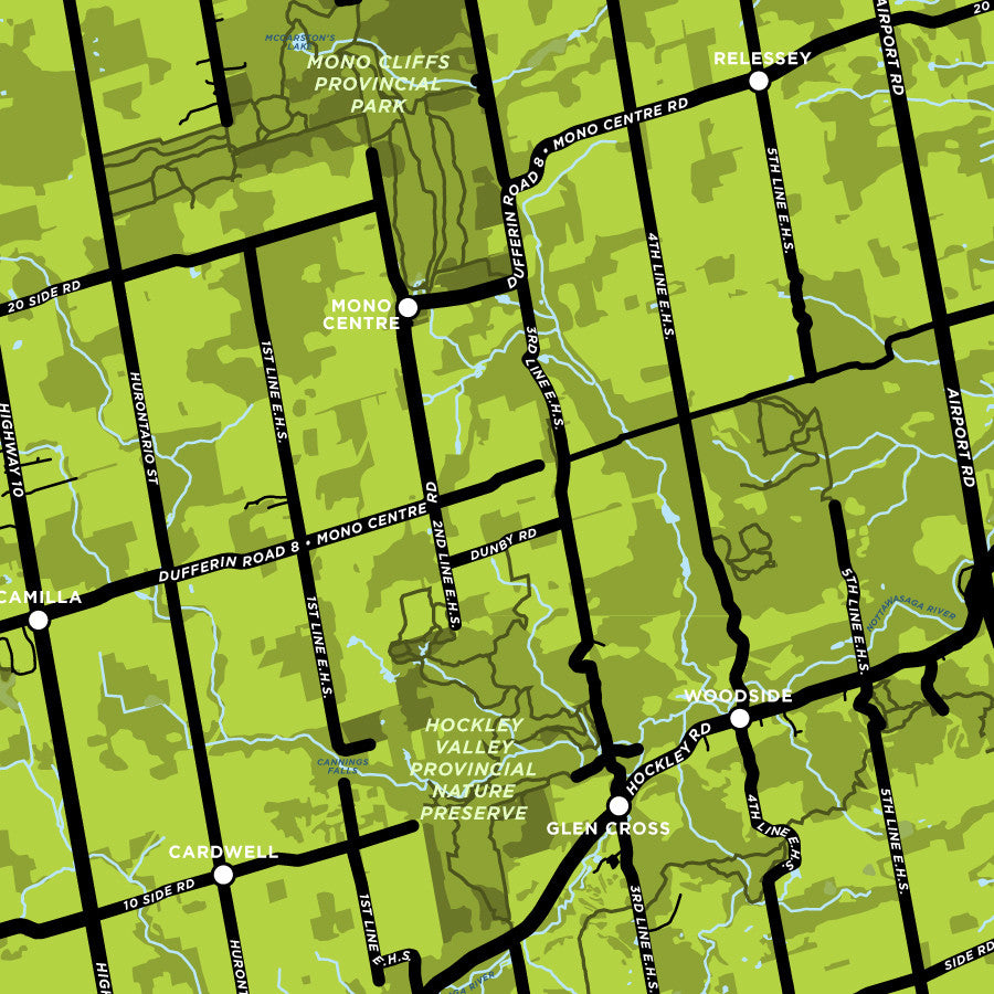 Mono, Ontario Map Print