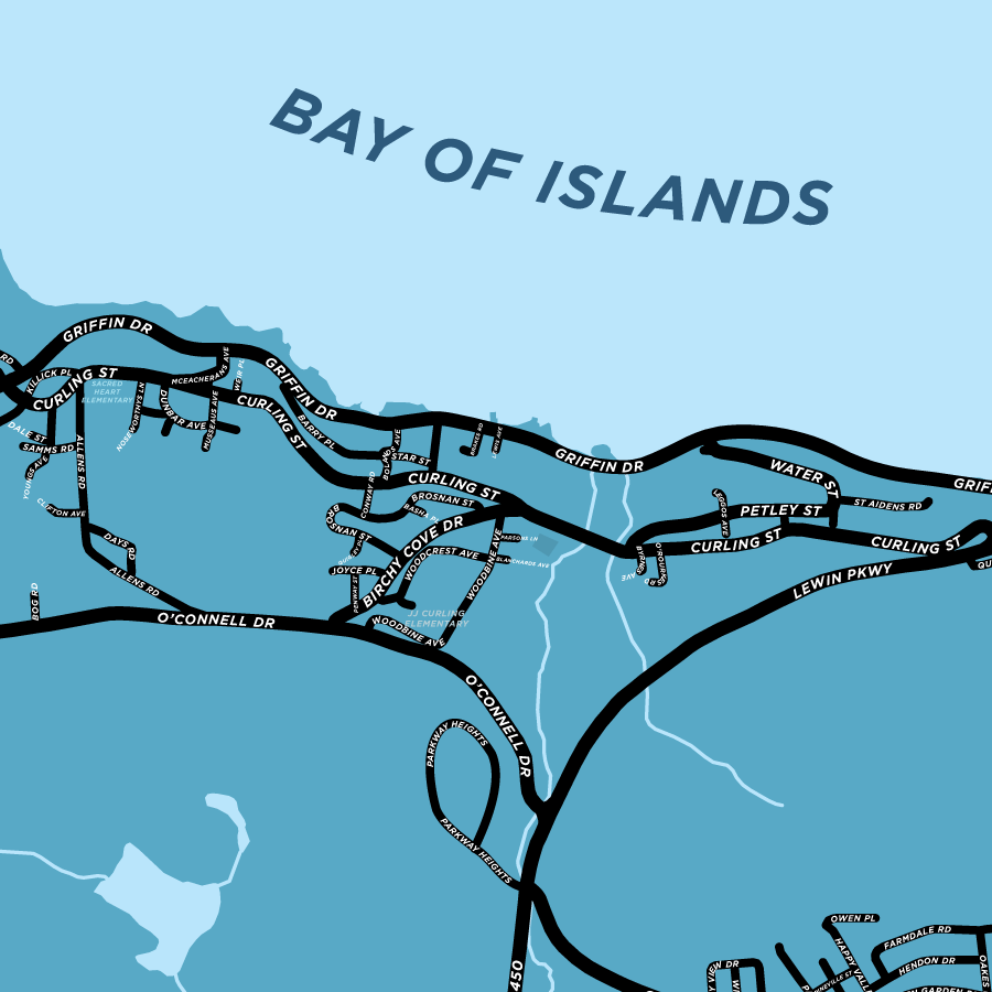 Corner Brook Map Print