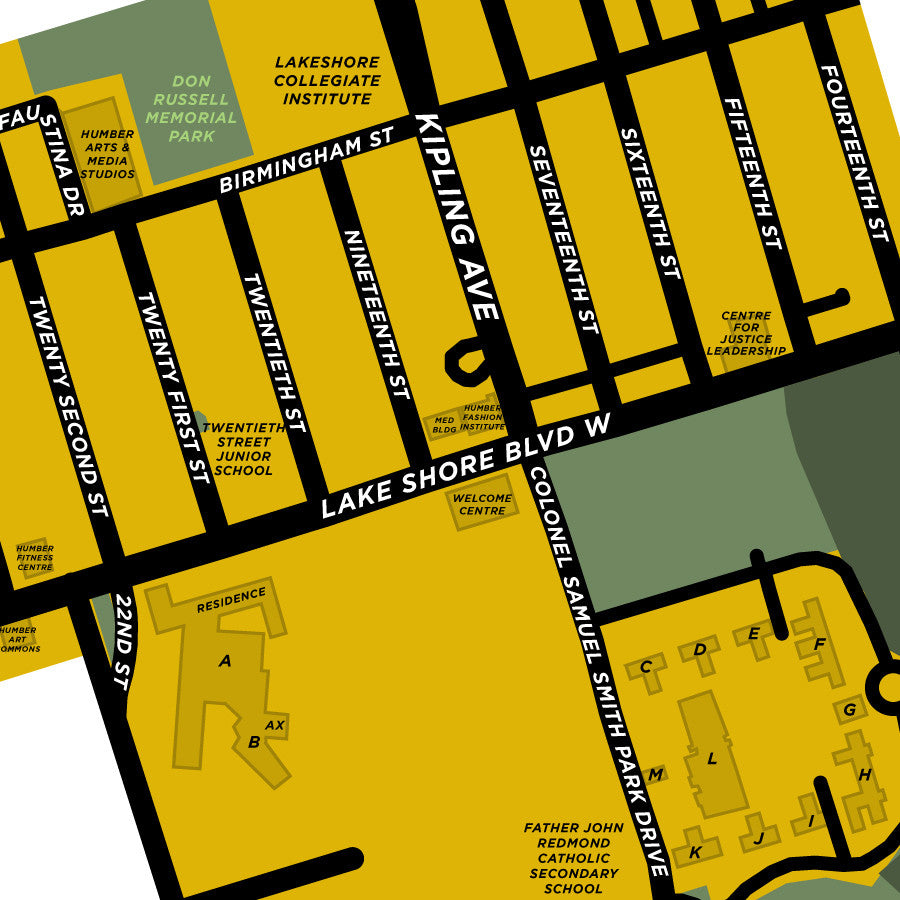 Humber College Lakeshore Campus Map Print