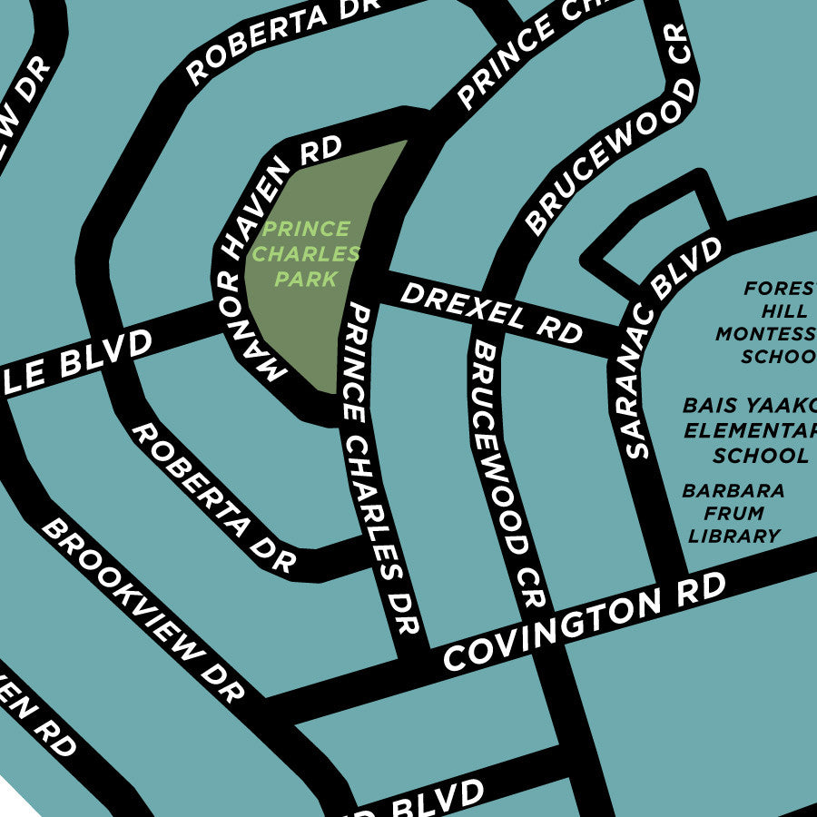 Lawrence Manor Neighbourhood Map Print
