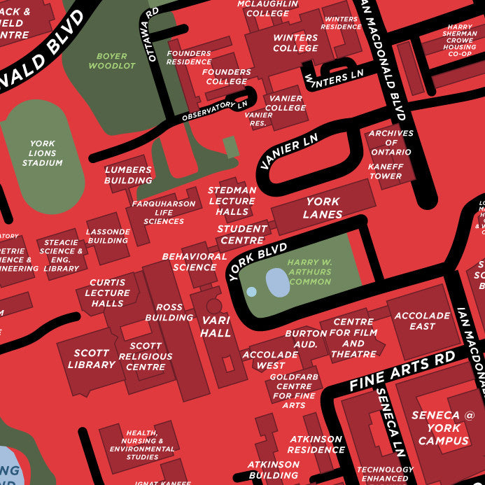 York University - Keele Campus Map Print