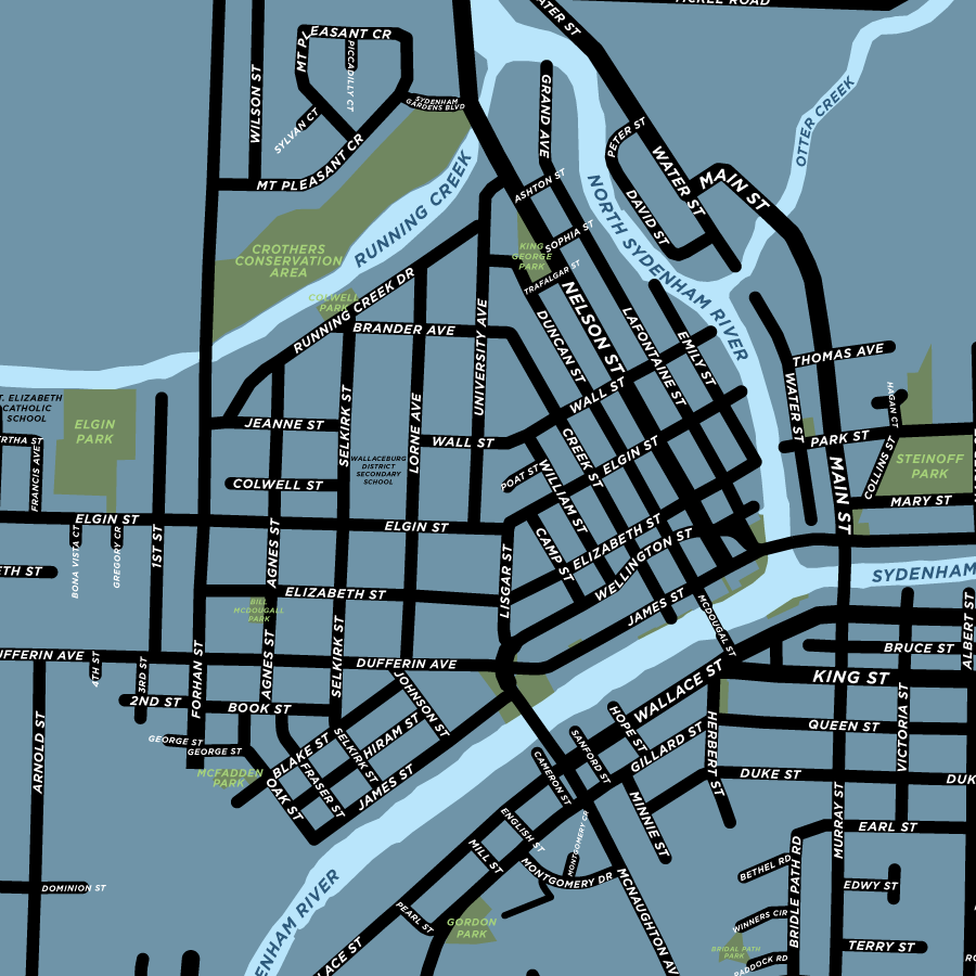 Wallaceburg Map Print