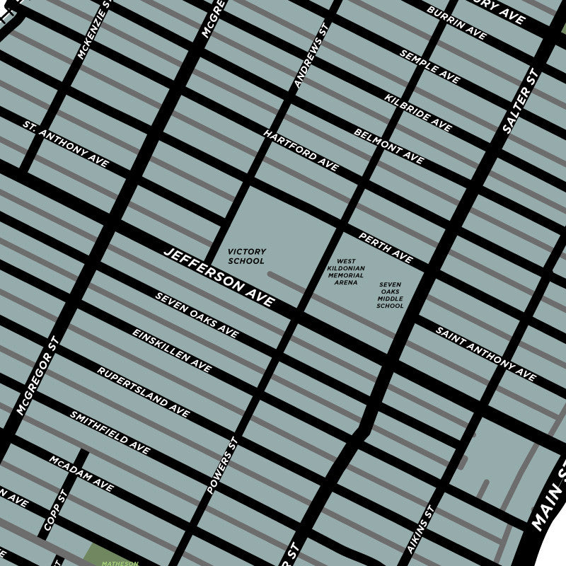 Jefferson Neighbourhood Map Print (Winnipeg)