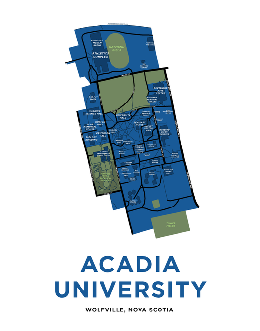 Acadia University Map Print