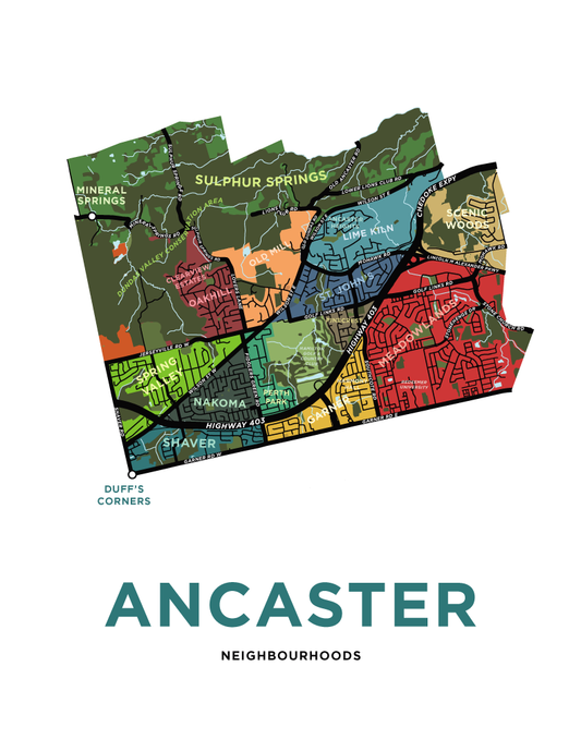 Ancaster Neighbourhoods Map