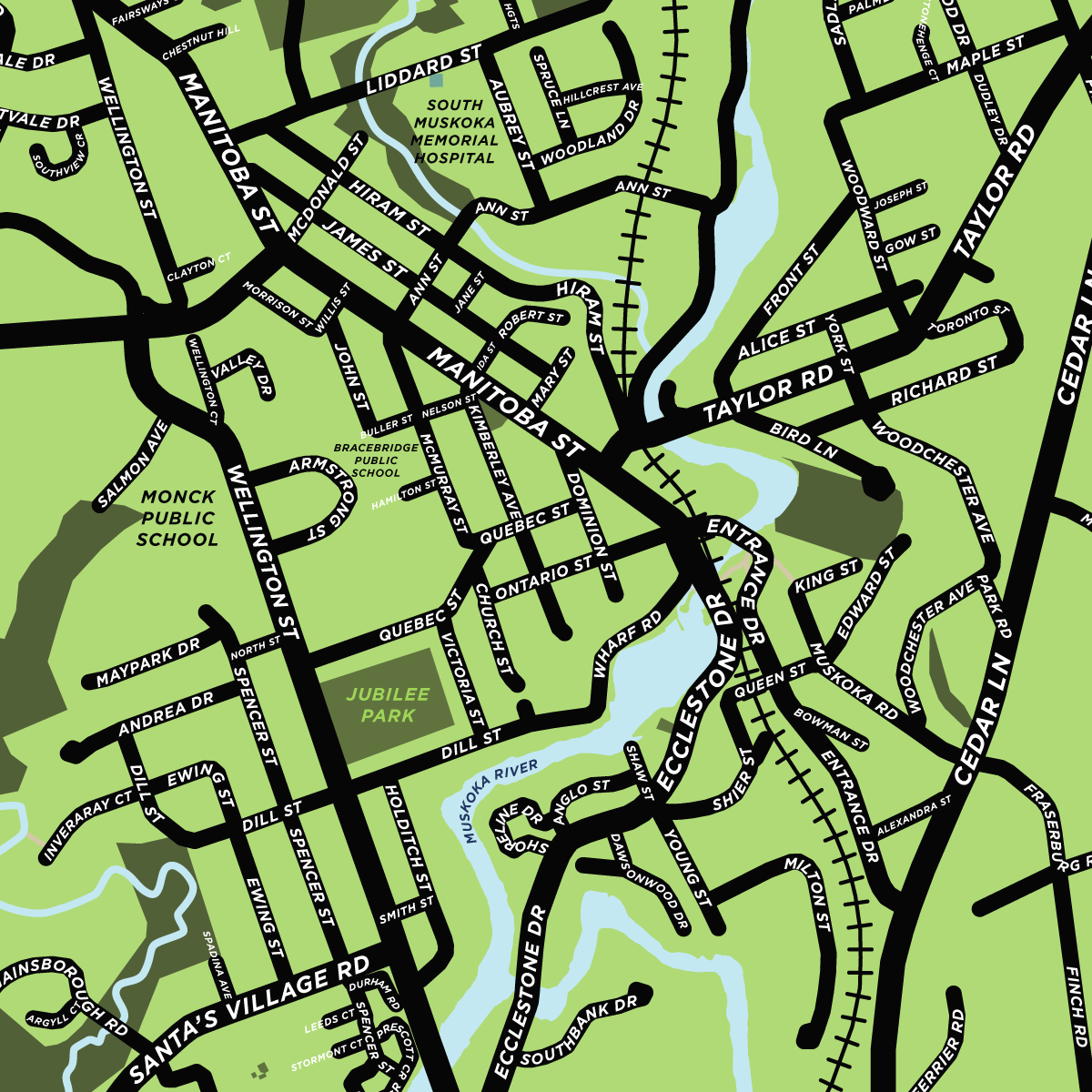 Bracebridge Map Print