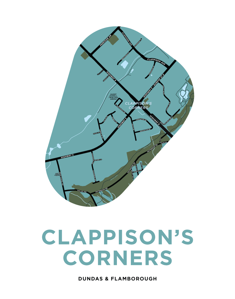 Clappison's Corners Map Print