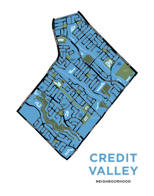 Credit Valley Neighbourhood Map Print