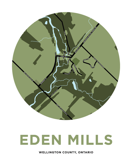 Eden Mills Map Print