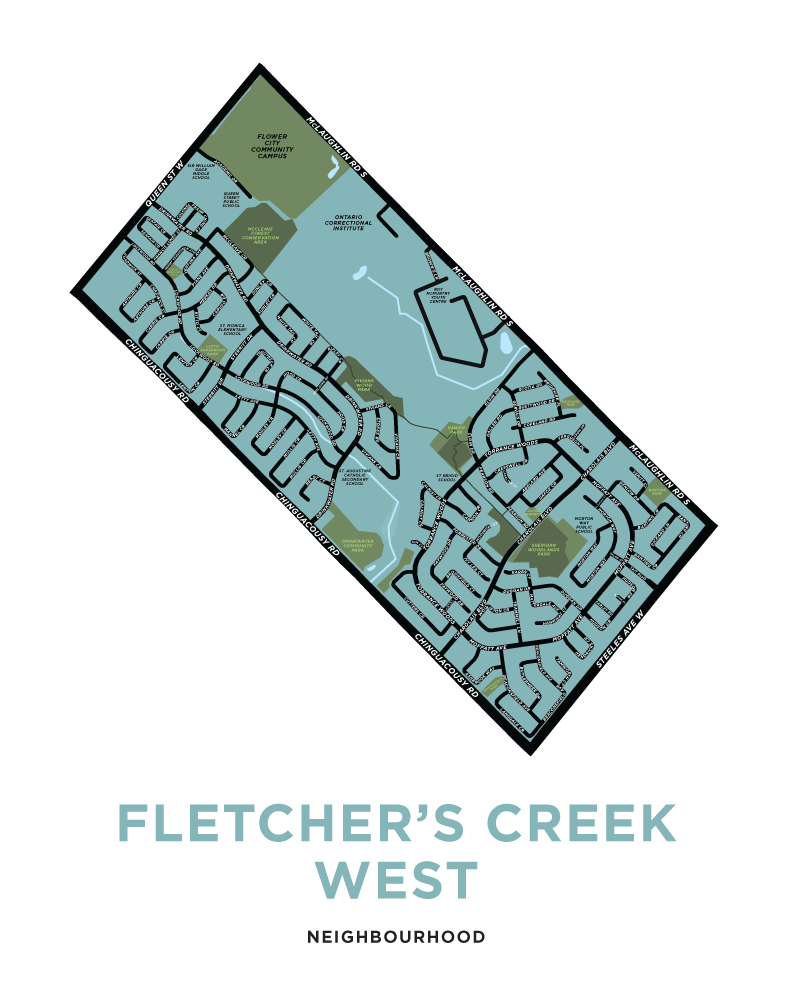 Fletcher's Creek West Neighbourhood Map Print