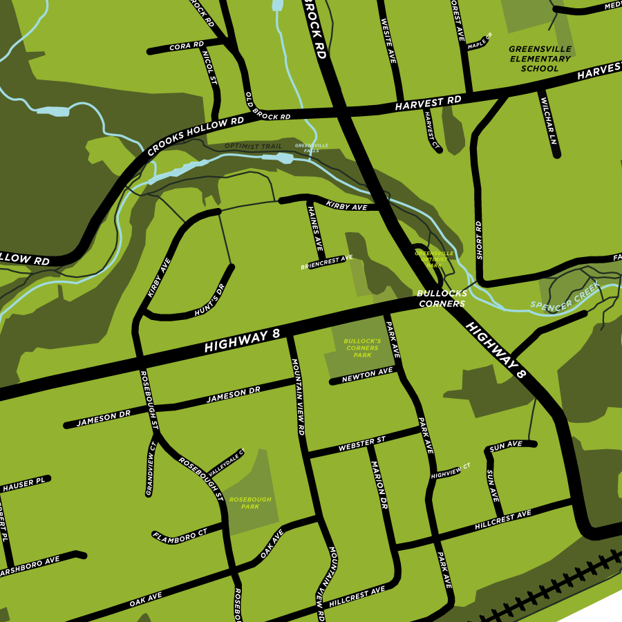 Greensville Map Print