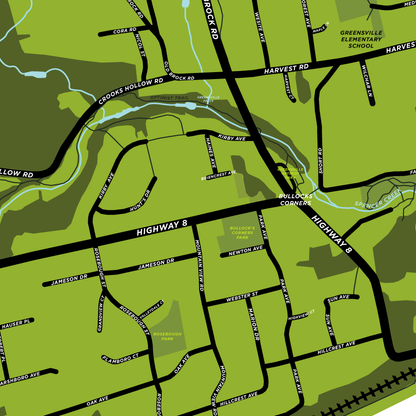 Greensville Map Print