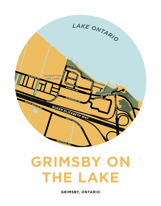 Grimsby On The Lake Map Print