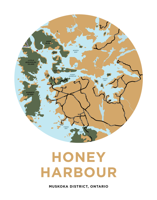 Honey Harbour Map Print