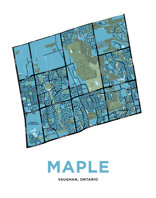 Maple Map Print (Vaughan, Ontario)