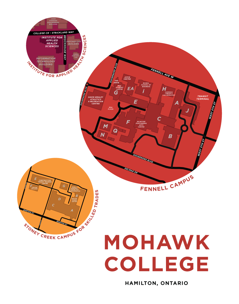 Mohawk College Campus Map Print