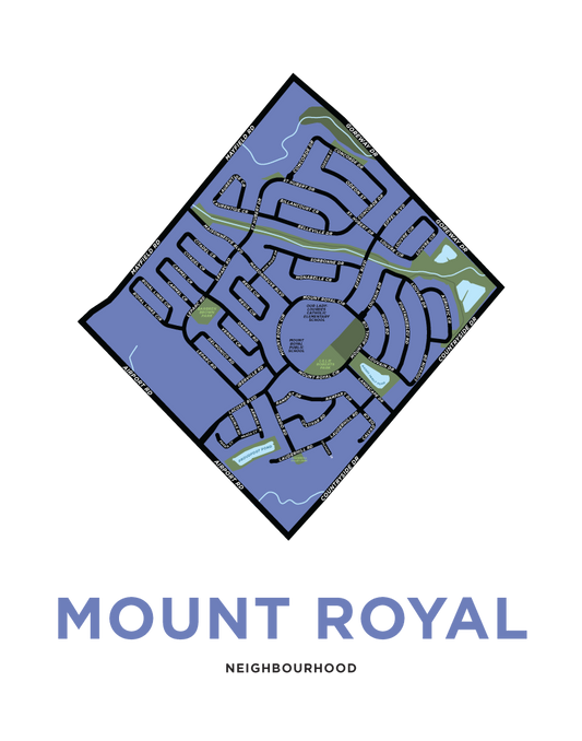 Mount Royal Neighbourhood Map Print (Brampton)