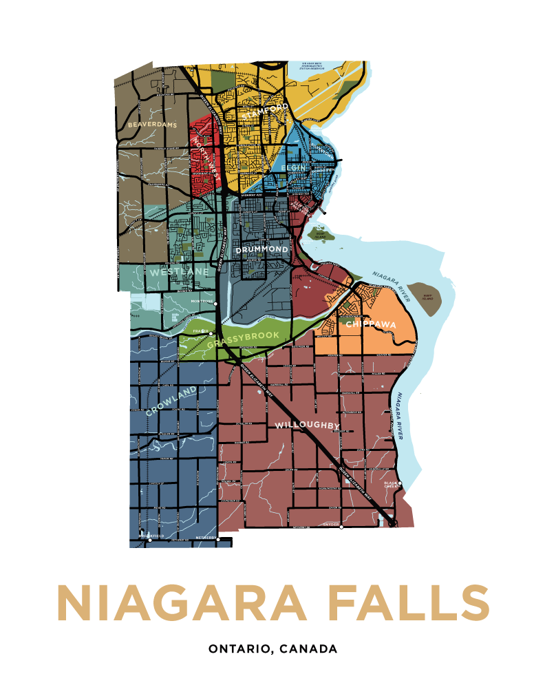 Niagara Falls Map Print