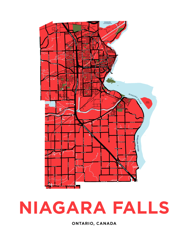 Niagara Falls Map Print