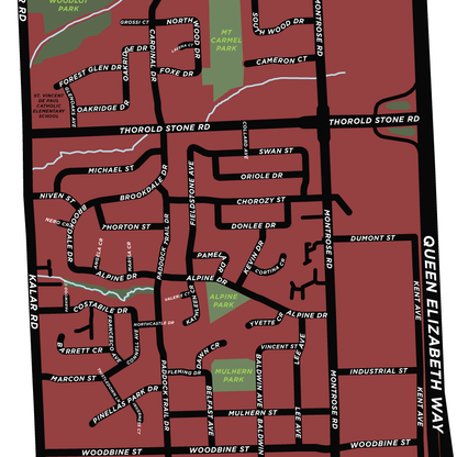 North West Niagara Falls Neighbourhood Map Print