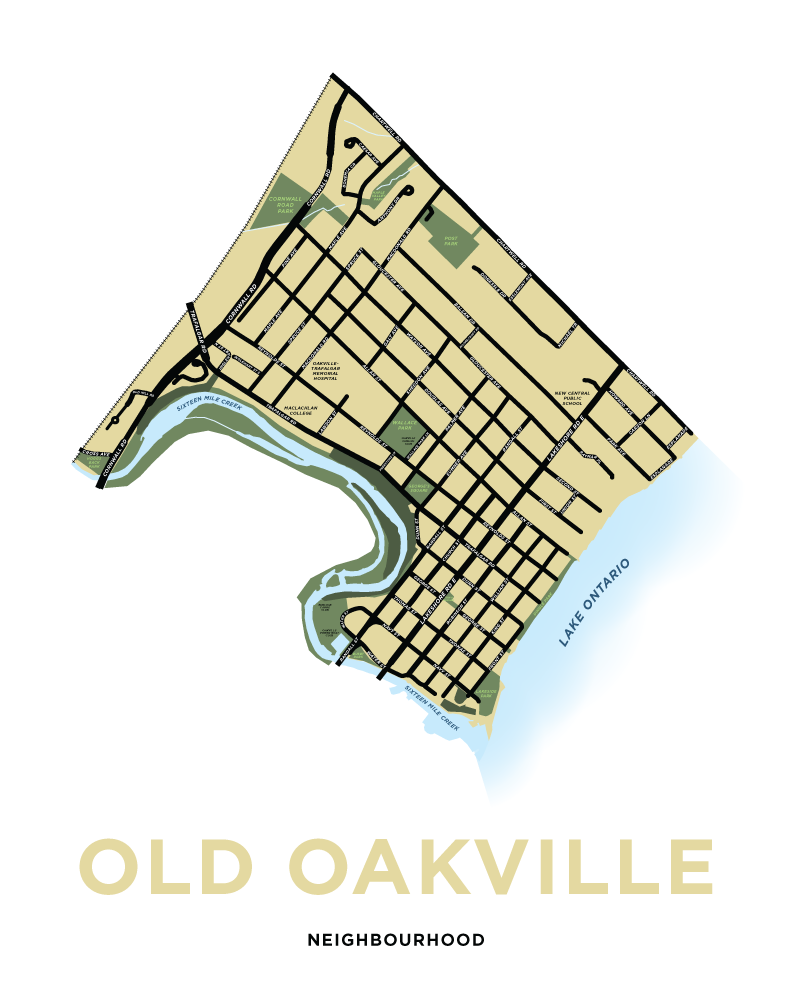 Old Oakville Neighbourhood Map Print