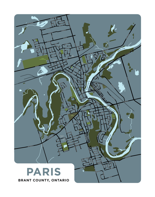 Paris, Ontario Map Print