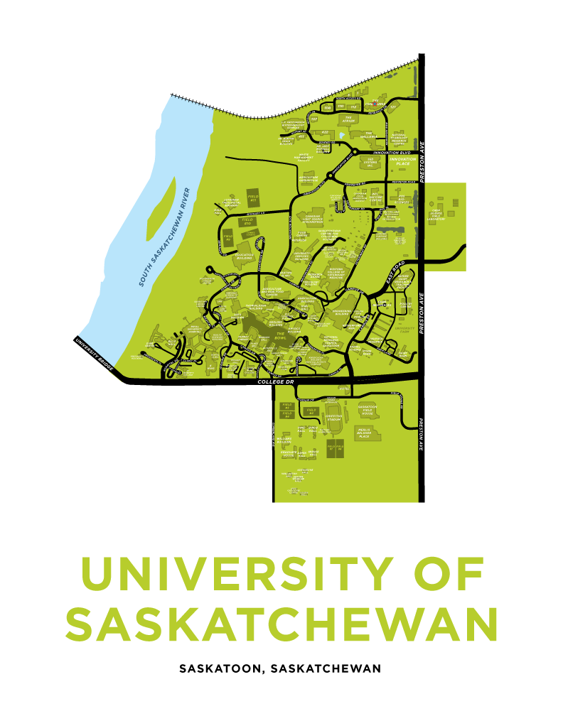 University of Saskatchewan Map Print