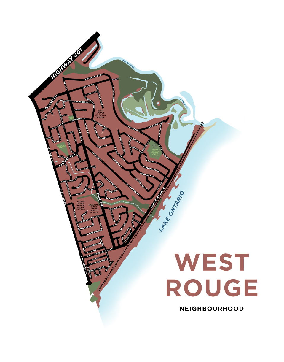 West Rouge Neighbourhood Map Print