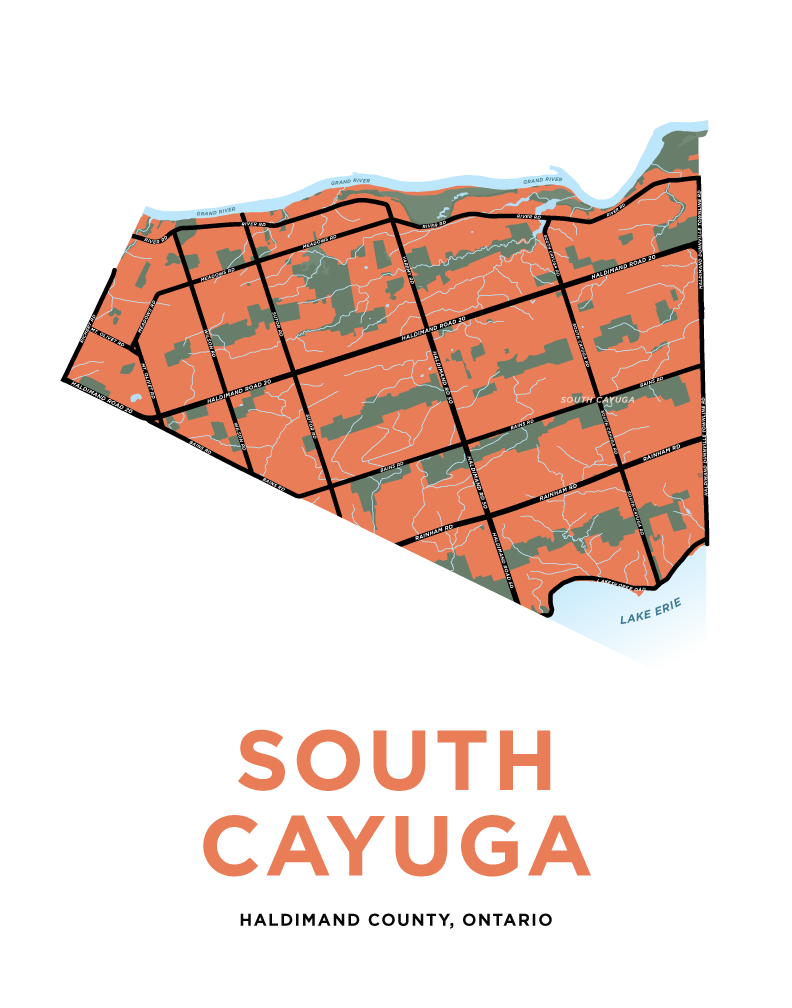 South Cayuga Area Map Print