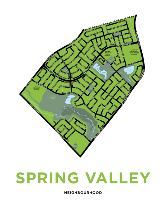 Spring Valley Neighbourhood Map Print (Brampton)