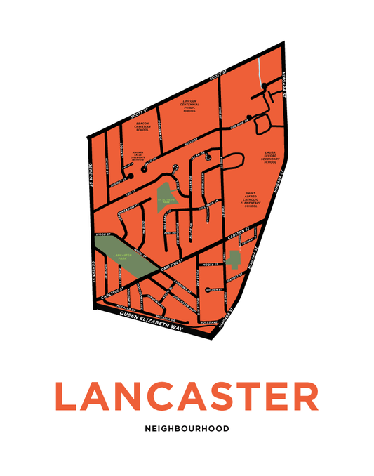 Lancaster Neighbourhood Map Print