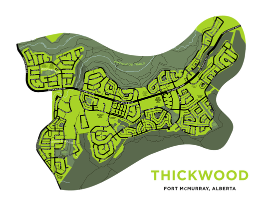 Thickwood Neighbourhood Map Print