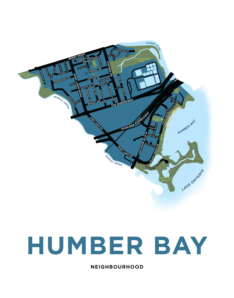 Humber Bay Neighbourhood Map Print