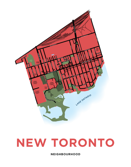 New Toronto Neighbourhood Map Print (Etobicoke)