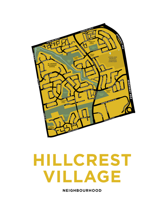 Hillcrest Village Neighbourhood Map Print
