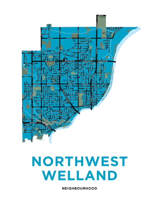 Northwest Welland Neighbourhood Map Print