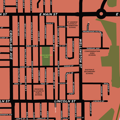 Southeast Welland Neighbourhood Map Print