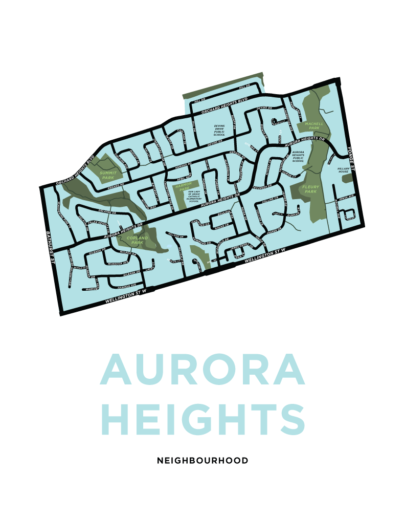 Aurora Heights Neighbourhood Map Print