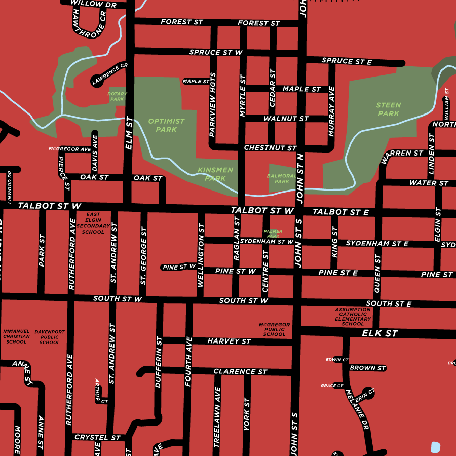 Aylmer Map Print